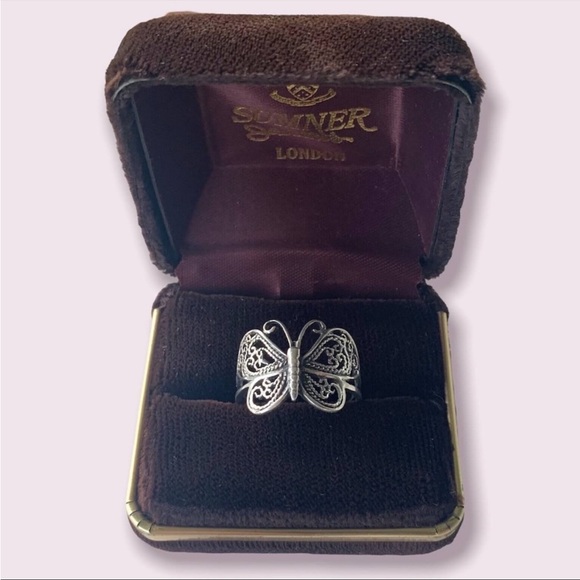 Butterfly Ring Sterling Silver Band + Gift Box - Picture 2 of 10